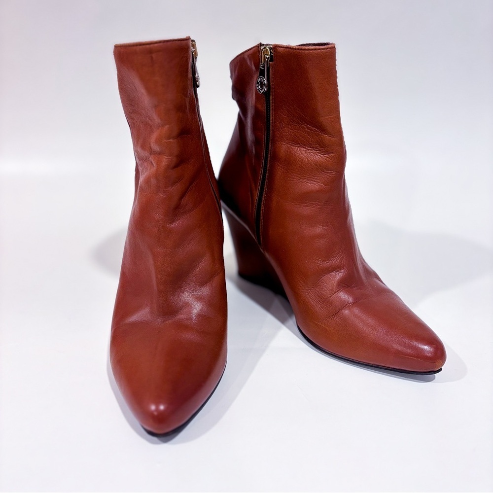 PEDRO MIRALLES – Brown leather wedge ankle boots *